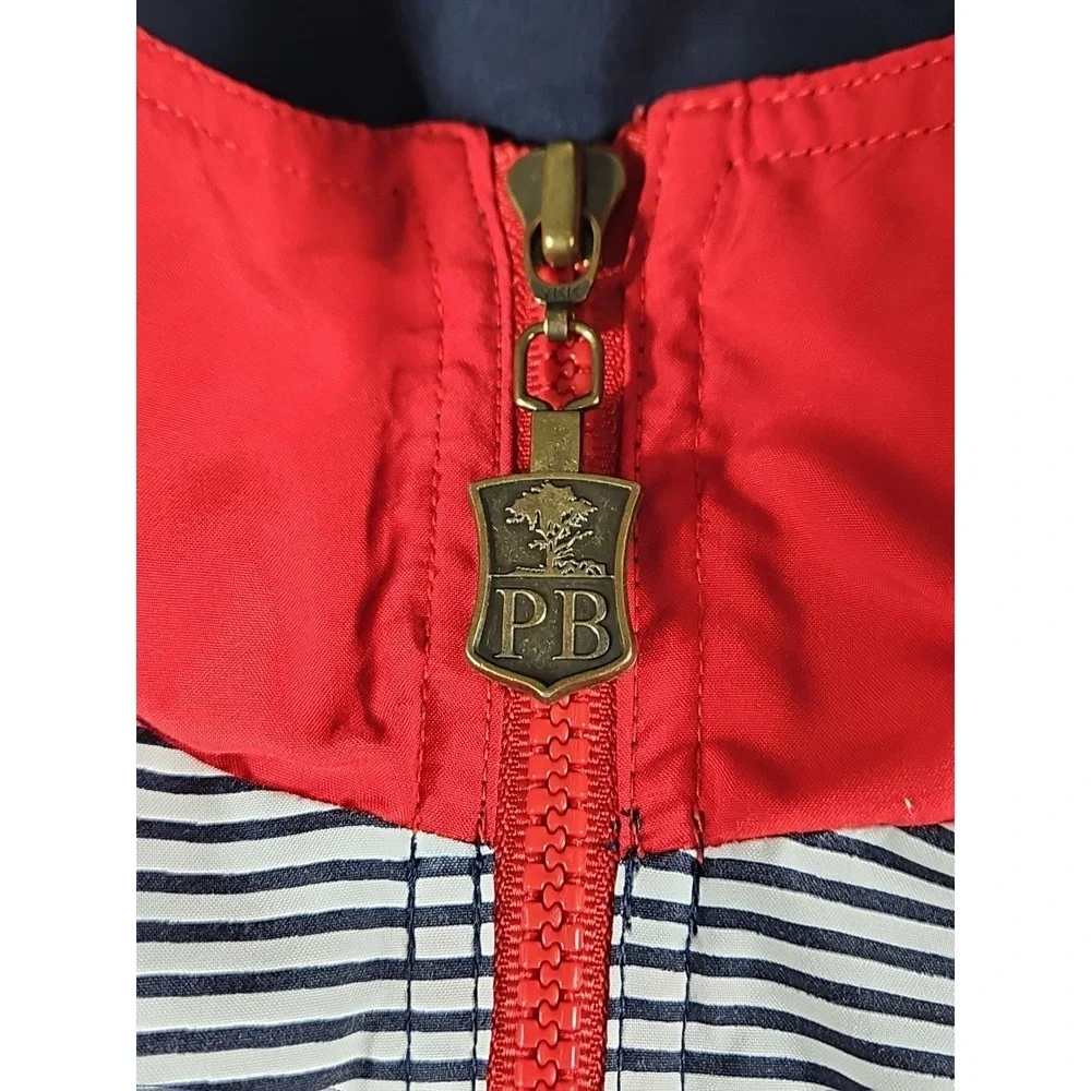Vintage Pebble Beach‎ Color Block Windbreaker Red White Blue Size Small